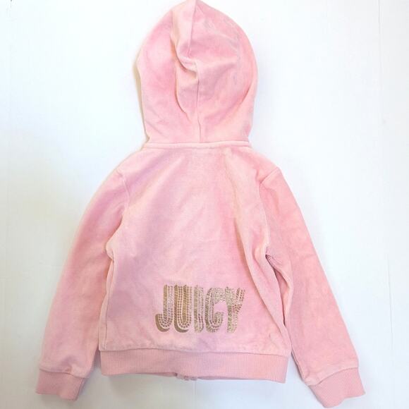 Juicy Couture Hoodie Girls Sz 3T Pink Terry Cloth Y2K - Picture 3 of 6